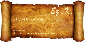 Szives Kabos névjegykártya
